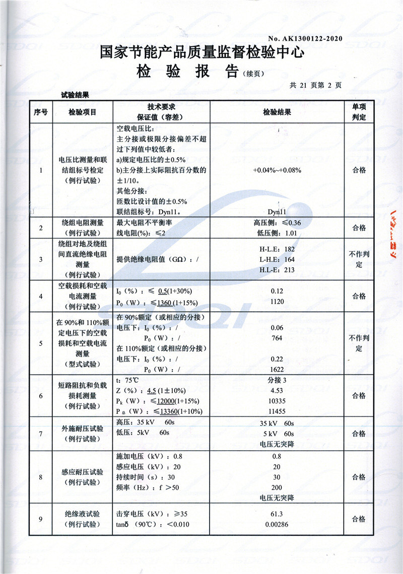 高低压试验报告-S11-1250阿合奇阿合奇阿合奇油浸式变压器-2.jpg